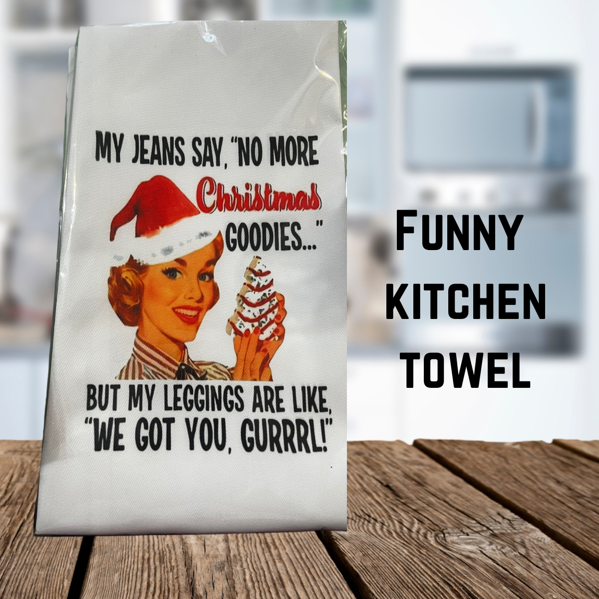 Funny Festive Throwback Holiday Towel